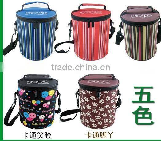 CY155 Cylinder Lunch Tote Bag Box Picnic Cold Drink Insulation Bag Cooler Bag