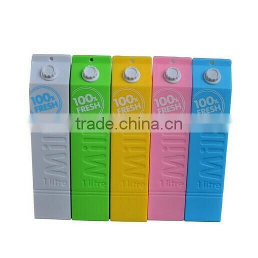 Newest Cute milk Power Bank novel design gifts mobile phone charger