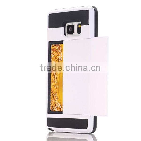 Slip cover card slot phone case TPU + PC phone hull protective back cover for Samsung Note 7