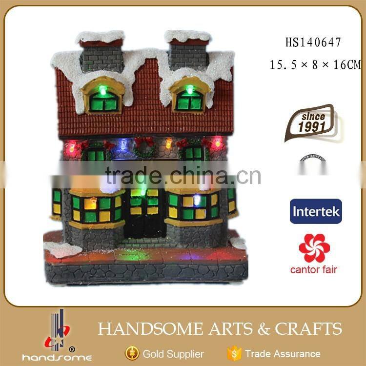 6 Inch Cheap Led Lights Christmas Village Houses Resin