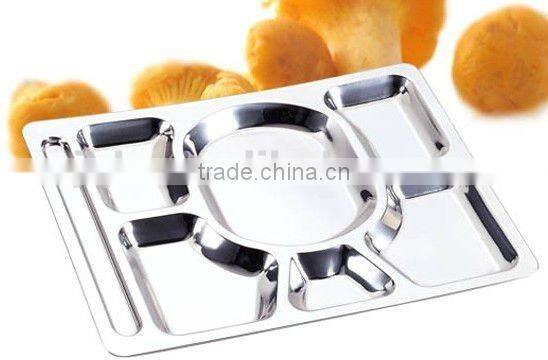 Stainless Steel Lunch Tray Restaurant Use Fast Food Tray
