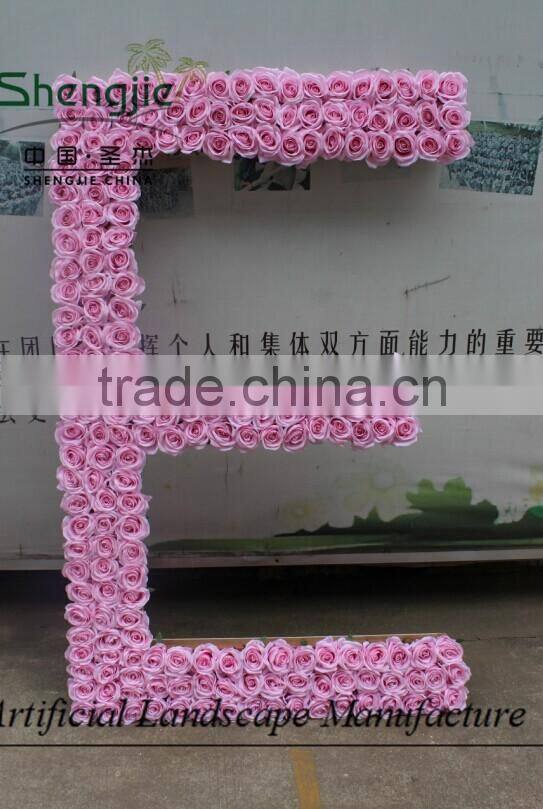 LOVE style artificial flower wall,rose flower wall for wedding