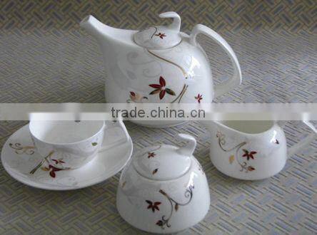 Hotel & restaurant white wholesale fine ceramic Coffee Set/Cappuccino Set , porcelain tea set