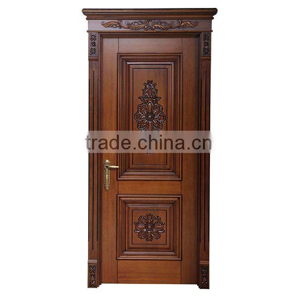 Elegant Noble Carved Solid Wood Entry Door for Residential House in American Style BF11-12191a