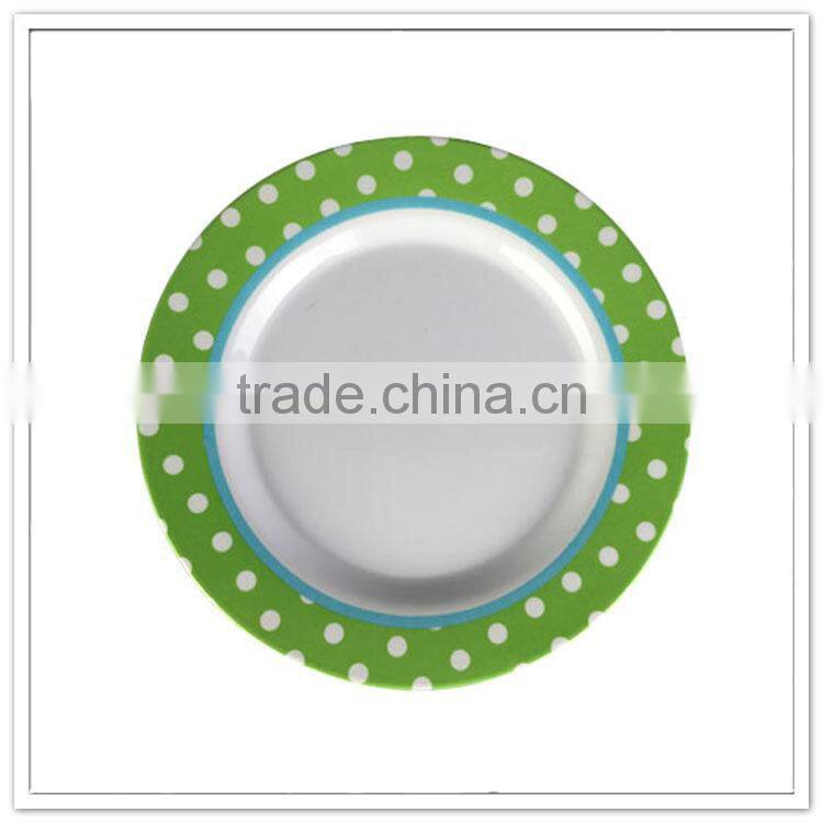 2015 Polka dot design cheap dining hot sale melamine plate