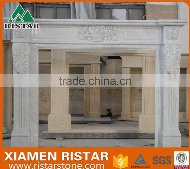 Wholesale natural white marble fireplace surround mantel RST-FP-DLS155