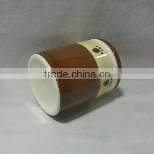 Ceramic Treat Jar With Brown Color