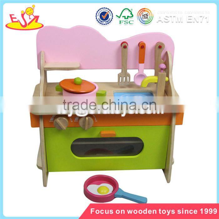 Wholesale cheap funny wooden kids kitchen toy creative role play wooden kids kitchen toy W10C055