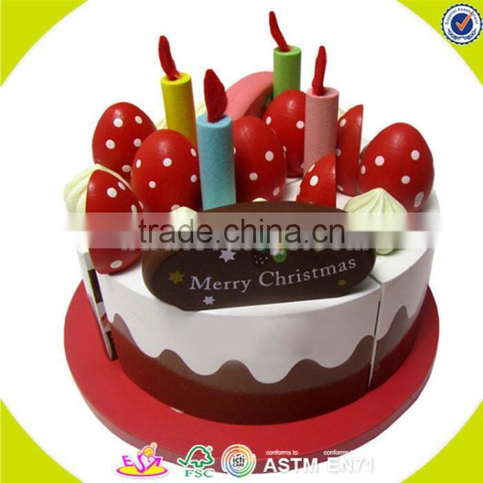 wholesale baby wooden birthday cake set toy, top fashion kids wooden chocolate cake, funny wooden birthday cake set toy W10B101