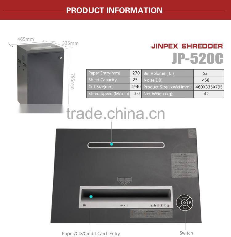 JP-520C 270mm entry Heavy Duty Paper Shredder