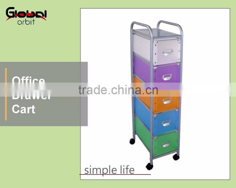 Chrome Plating 3-Tier Storage Container Organizer Trolley With Locking Wheels