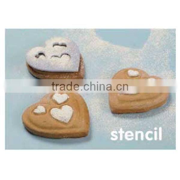CC7522 Hearts 3 in 1 Silicone Steel Cookie Cutter Cookie Stencil cookie stamp