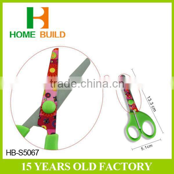 Factory price HB-S5067 5" colorful blades plastic handle school scissors