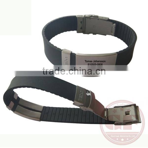 FDA Approved Top OEM 12 Colors Wide Silicone Medical QR Code Bracelet