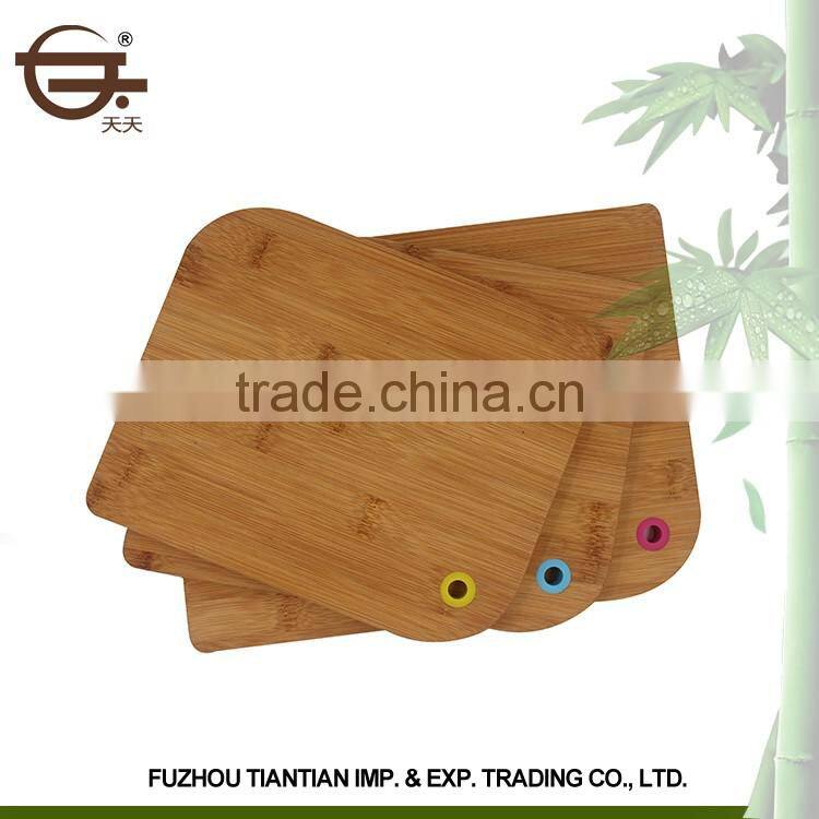 Various size bamboo cutting boards set kitchen chopping blocks