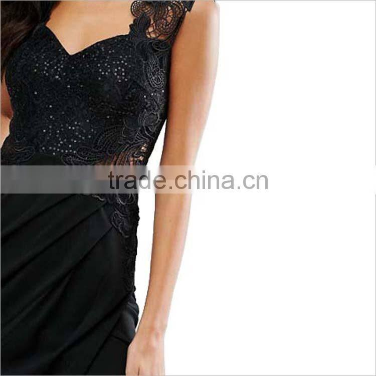 Guangzhou supplier plain sexy v-neck wrap backless stripes party elegant chiffon sequins bodycon sexy lycra cocktail dress