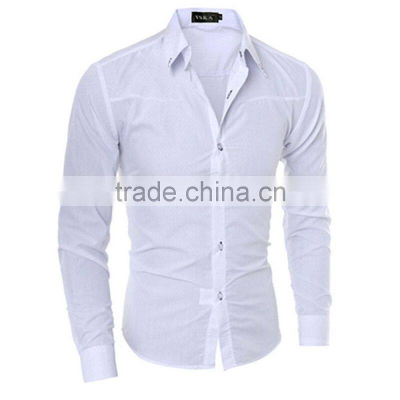 szxx New Fashion Mens Slim Fit Shirt Long Sleeve Dress Shirts