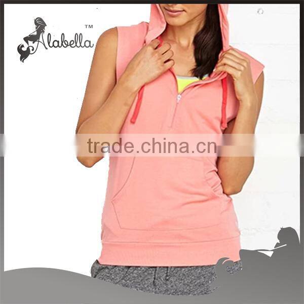 Pullover women Sleeveless hoodie Athletic pullover