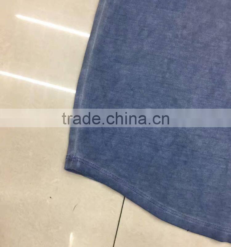 Women blank long washed t-shirt stock garment