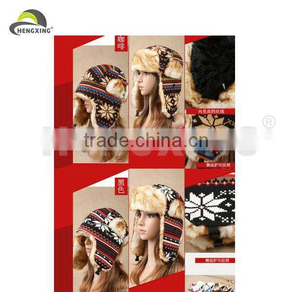 Winter Faux Fur Ski Trapper Aviator Cotton earflap Hat