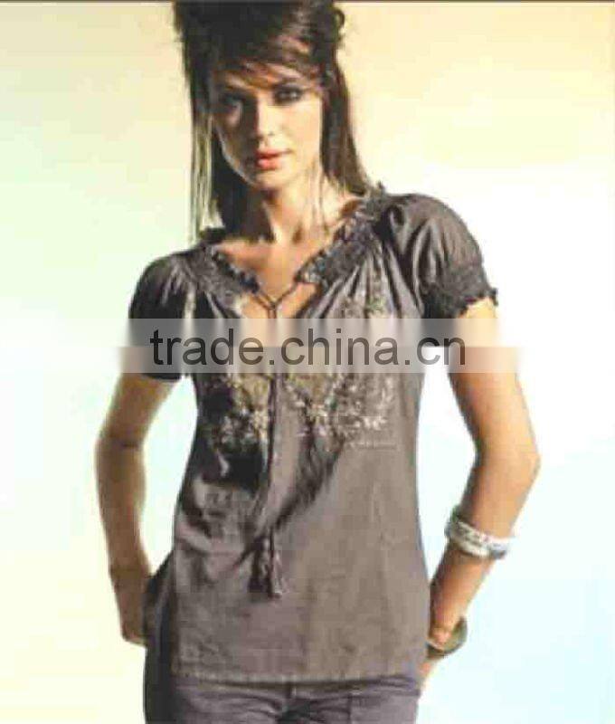 Ladies White Printed Blouse