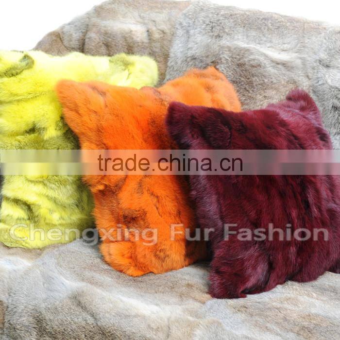 CX-D-17A Decorative Pillow, Sofa Cushion Rabbit Fur Pillow Case Custom