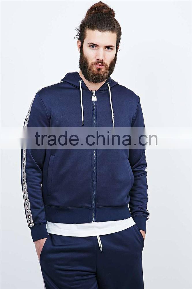 Short fitness hoodie for men lightweight cotton full zip mask hoodie