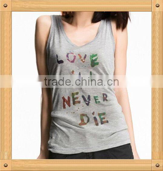 100% cotton custom tank top women printing cheap wholesale manufacture China