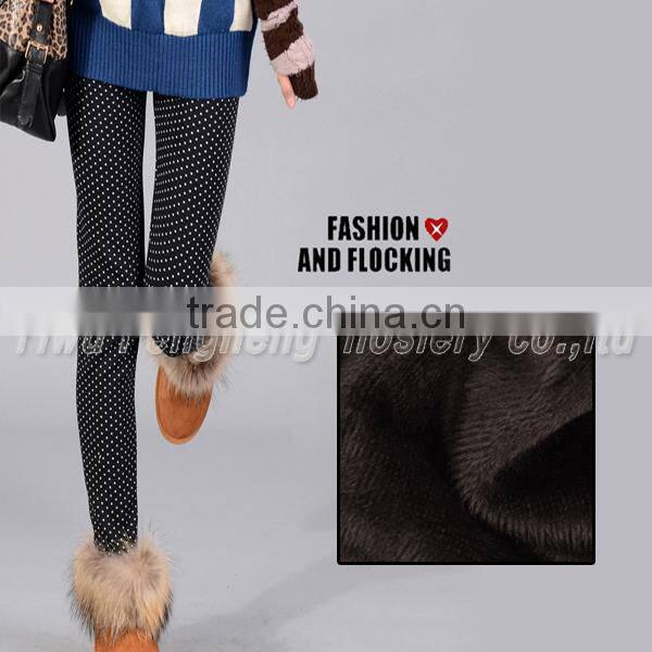 Thickening add velvet dot jacquard warm leggings