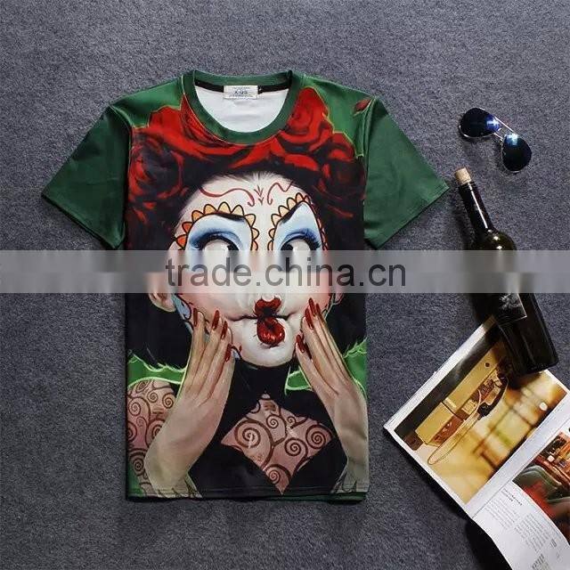 2016 brand clothes fresh from Europe and America Top hot men casual tshirt 3d clown Print Tee Tops 50 design