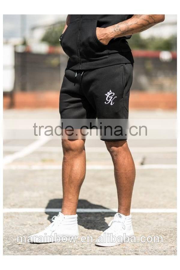 Khaki Cotton Fleece Shorts for Men High Quality Gym Shorts Black Sweat Shorts Tapered Jogger Pants