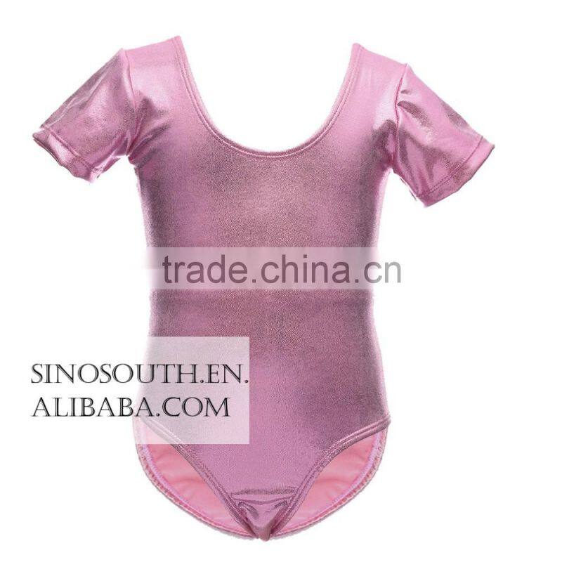 2017 New arrival ballet Sparkle Short Sleeve gymnastics leotard for girls