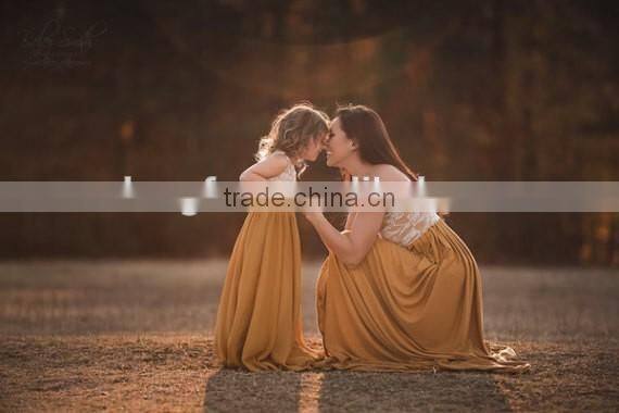 Mommy And Me Gown Maxi Dress Beautiful Long Frocks Mother Daughter Matching Dress