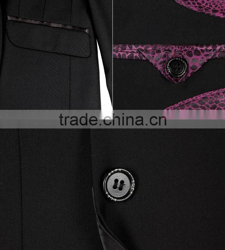 ELPA latest design handsome black kids suits three pieces boys school uniform suits