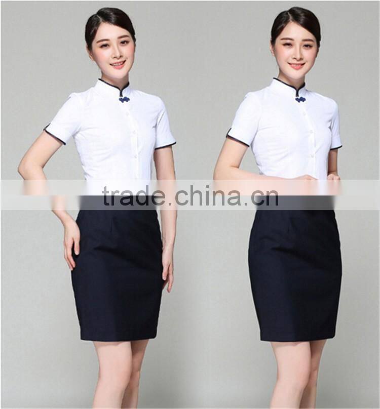 Juqian ODM/OEM Formal airline stewardess uniform black air hostess uniform for air hostess costume