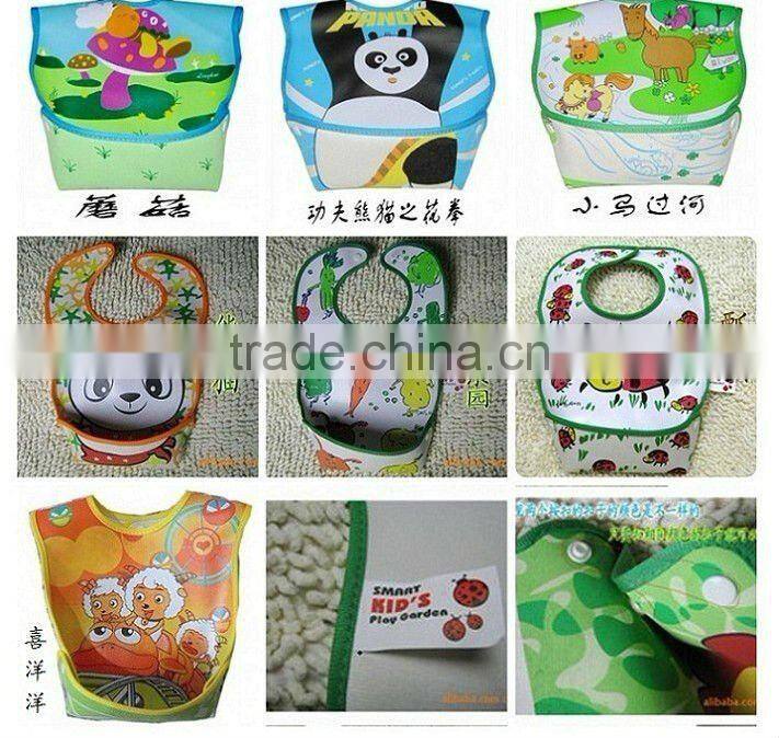 2014 Hot Sale PVC Plastic Waterproof Custom Baby Bibs