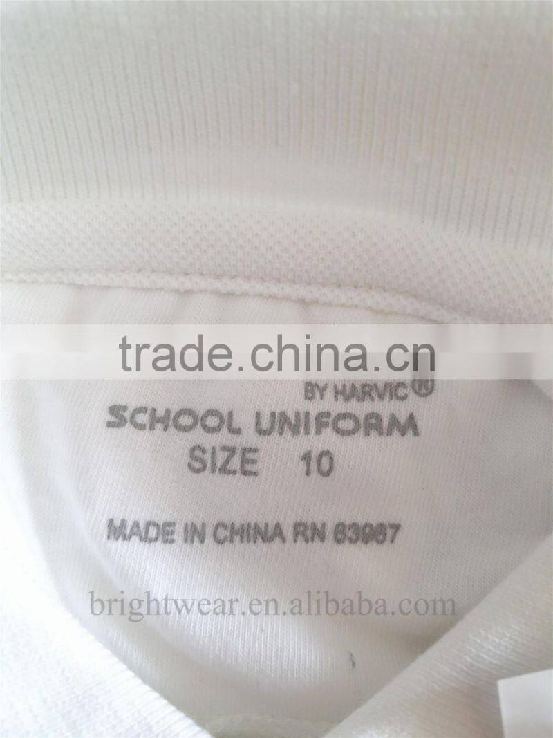 Pique school uniform polo shirt with long sleeve and rubber printing