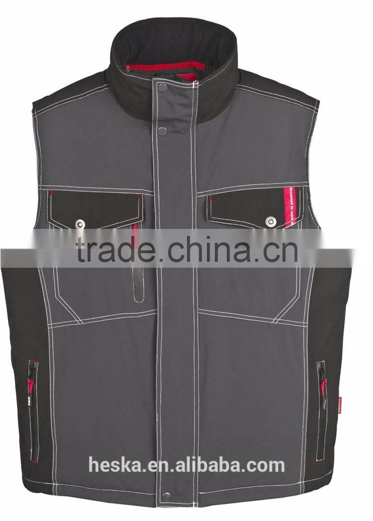 Mens winter padded bodywarmer designer waistcoat and safety vest
