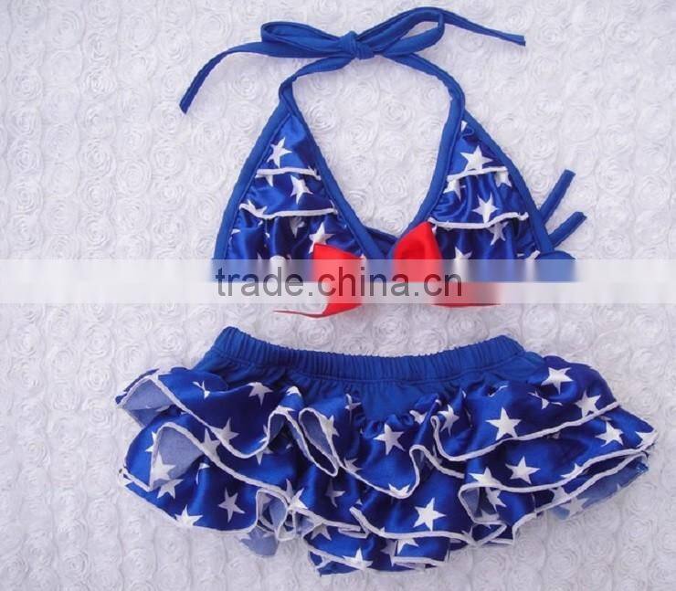 Fashion Sweet Two Piece 3-7 Years Old Kids Swimwear Baby Girls Swimwears
