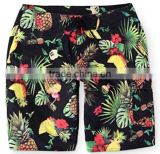 Newest fashion custom made wholesale mens boxer shorts beach shorts printed