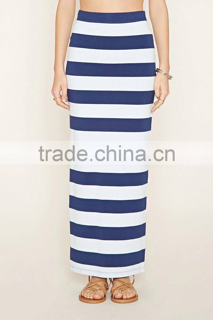 2017 guangzhou shandao summer oem service new design fashion stripe women pictures of long skirts