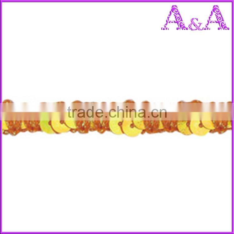 2017 nice embroidery sequin decorative lace trim (YFT-099)