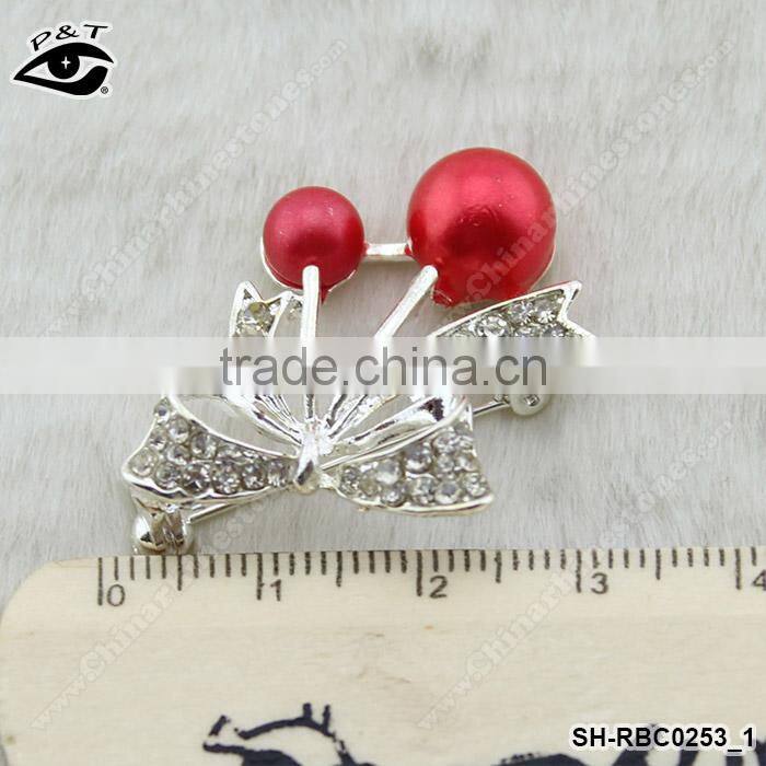 Cherry Shaped Rhinestone Brooches Crystal Pins Rhinestone brooch pins for wedding invitation decorations