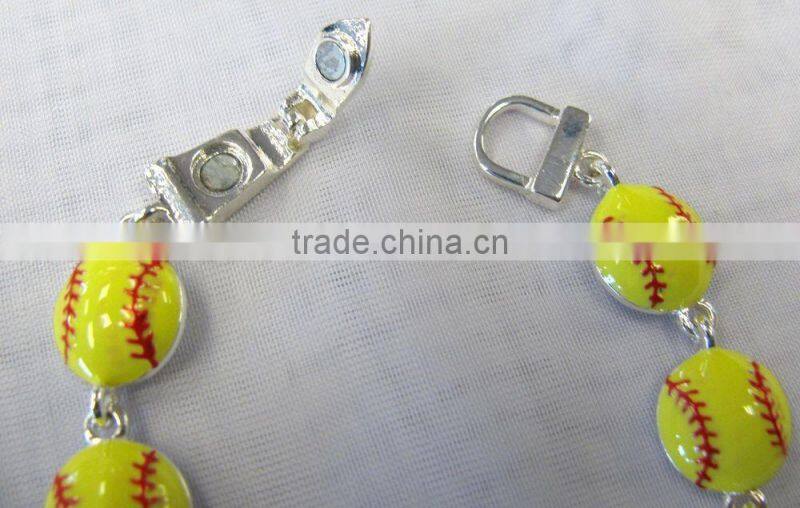 2015 sports enamel green tennis bracelet magnetic bracelet wholesale