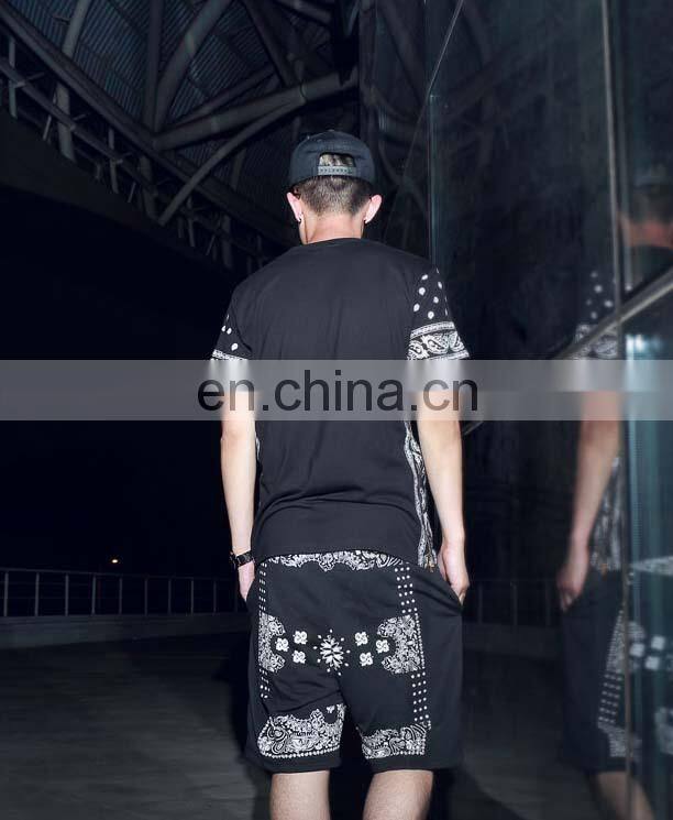 leather sleeves heat transfer logo 100% cotton longer men tshirt