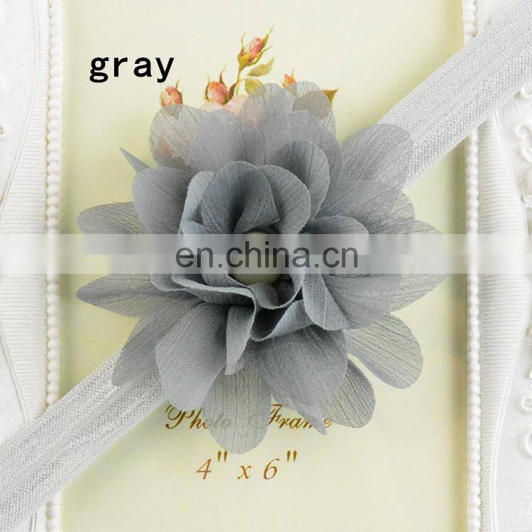 high quality children headdress draped Chiffon pearl hair band Girl headbands