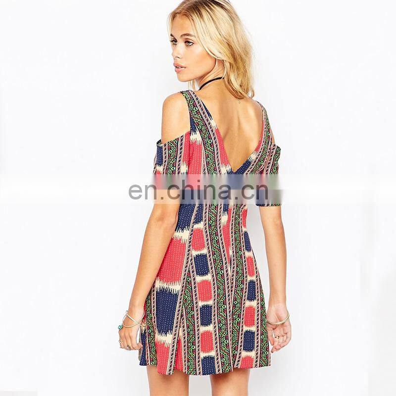 Dongguan factory wholesale women dresses for ladies sexy bodycon striped short dress