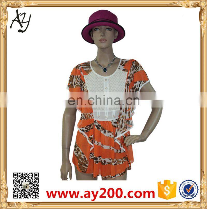 2016 Summer Ladies Chiffon Flowers printing dress casual dresses pictures for women