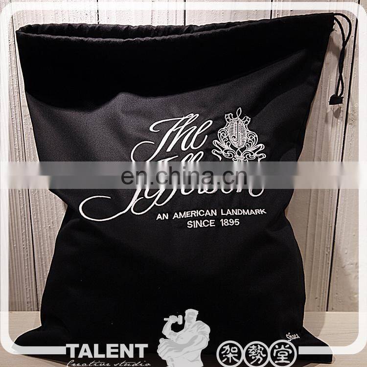 Custom embroidery logo Cloth Drawing string Bag For Promotion