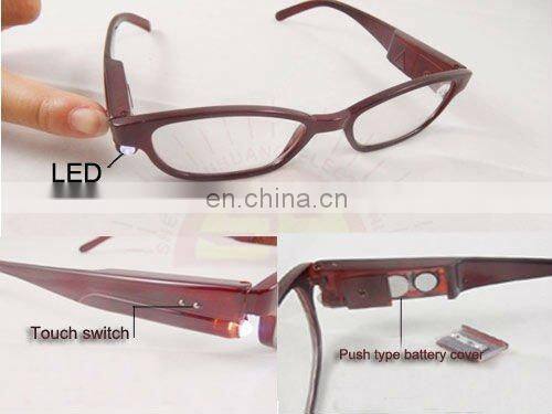 New fashion design light up LED reading glasses for old people